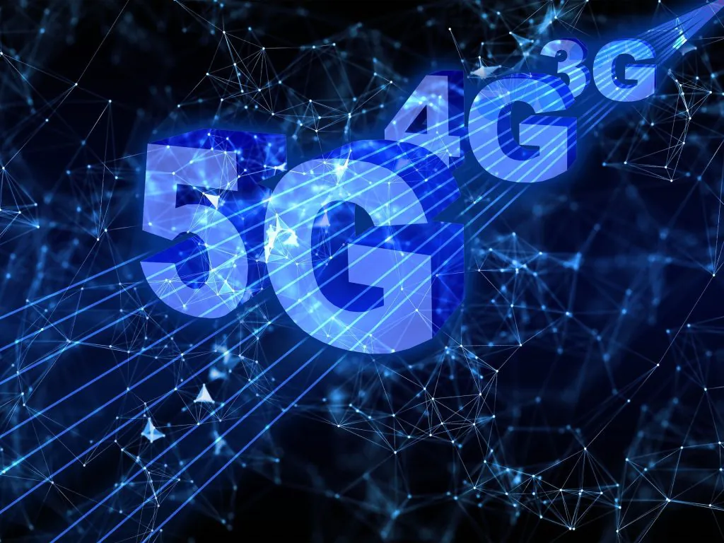 5G 4G 3G in 3D Darstellung